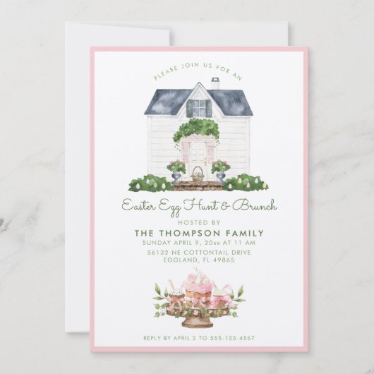 Ostereierjagd und Brunch Einladung (Vorderseite)