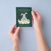 Ostereierjagd und Brunch Niedliche Bunny Bloral Flyer (Gruppe)