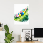 Ostereierjagd Wasserfarbe Poster (Heimbüro)