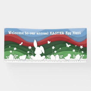 Ostereierjagdzeichen, niedliche Tiere Banner