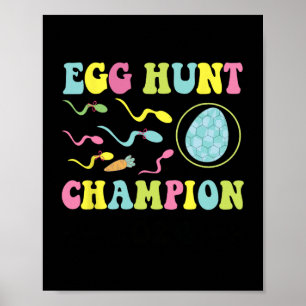 Ostereiersuche-Champion Lustiger Vater Ostern Schw Poster