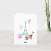 Ostereiffelturm und Katzenpastellballons Feiertagskarte (Rückseite)