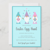 Ostereig Hunt Gnomes Blue Einladung (Vorderseite)