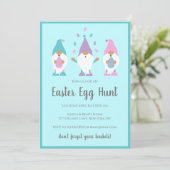Ostereig Hunt Gnomes Blue Einladung (Stehend Vorderseite)