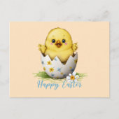 Ostereimotiv Küken Fröhliche Blüte Postkarte (Vorderseite)