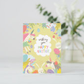 Ostereinhorn Feiertagspostkarte (Stehend Vorderseite)