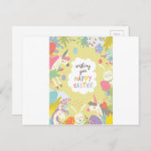 Ostereinhorn Feiertagspostkarte (Vorne/Hinten)