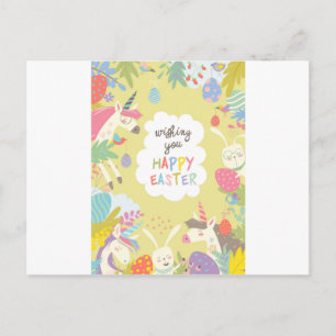 Ostereinhorn Feiertagspostkarte