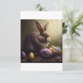 Ostereinladung, Eierjagd, Brunch, niedlicher Hase Einladung (Stehend Vorderseite)