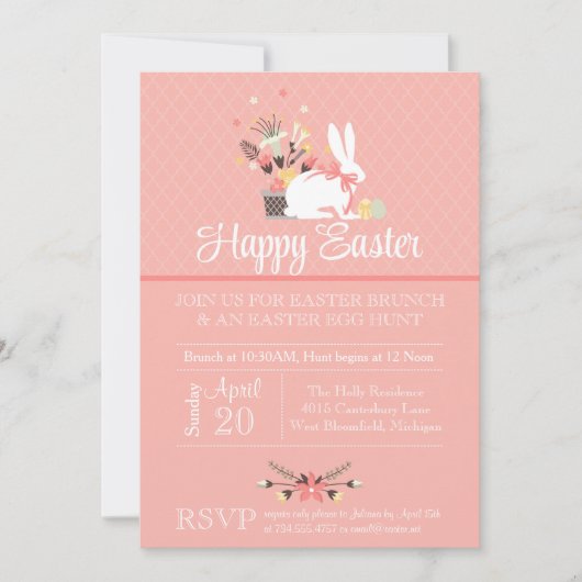 Ostereinladung, Ostereierjagd Einladung (Vorderseite)