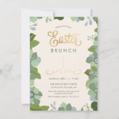 Ostereinladungskarte - Blumen, Gewohnt, elegant Einladung (Vorderseite)