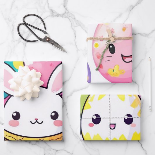 Ostereis-Wrap Geschenkpapier Set (Vorderseite)