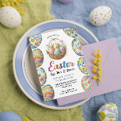 Ostereisjagd & Brunch Farbiger Korb Einladung