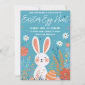 Ostereisjagd niedlicher Hase Einladung (Vorderseite)