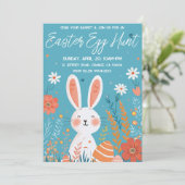 Ostereisjagd niedlicher Hase Einladung (Stehend Vorderseite)