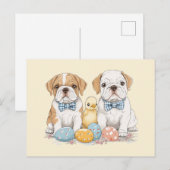 Osterenglische Bulldogs Feiertagspostkarte (Vorne/Hinten)