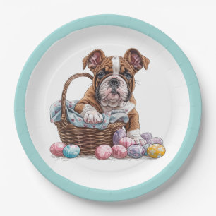 Osterenglische Bulldogs Pappteller