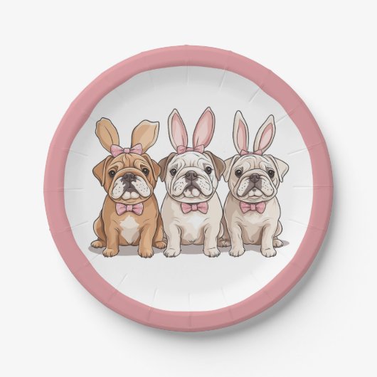 Osterenglische Bulldogs Pappteller (Vorderseite)