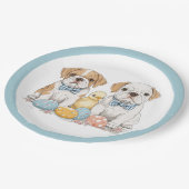 Osterenglische Bulldogs Pappteller (Schrägansicht)