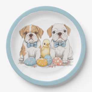 Osterenglische Bulldogs Pappteller