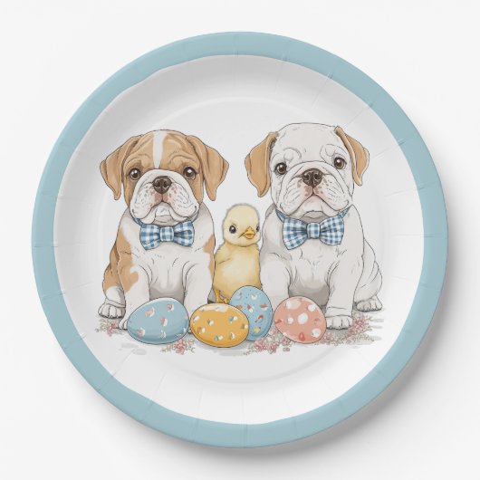 Osterenglische Bulldogs Pappteller (Vorderseite)
