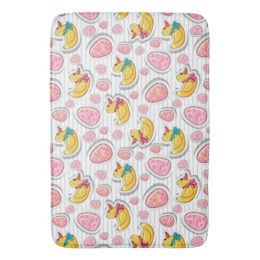 Osterente und Eiermuster Badematte (Vorderseite Vertikal)