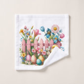 Osterenten, Blume und Eier Badhandtuch Set (Waschlappen)