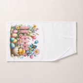 Osterenten, Blume und Eier Badhandtuch Set (Handtuch)