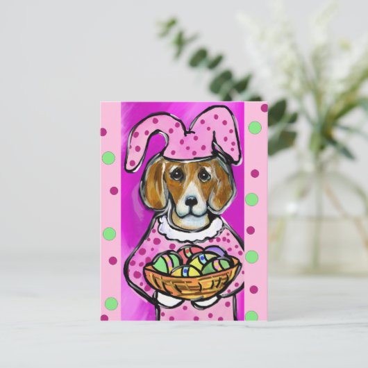 OSTERER BEAGLE FEIERTAGSPOSTKARTE (Stehend Vorderseite)