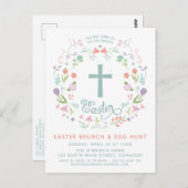 Osteressen, Brunch, Postkarte mit Kreuz (Vorne/Hinten)