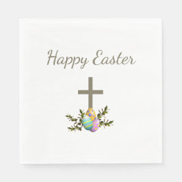 Osteressen Dekorative Eier Einfaches Kreuz Serviette