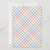 Osteressen Regenbogen Gingham Frühling Einladung (Rückseite)
