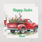 Osterfahrer mit Eierkarte, Frohe Ostern Feiertagskarte (Vorne/Hinten)