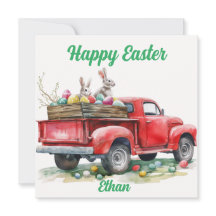 Osterfahrer mit Eierkarte, Frohe Ostern
