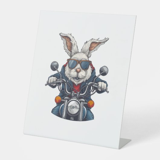 Osterfahrer-Rabbit Motorrad-Motorrad Sockelschild (Vorderseite)