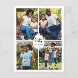 Osterfamilie 4 Foto Collage & Ei Personalisiert Postkarte