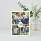 Osterfamilie 4 Foto Collage & Ei Personalisiert Postkarte (Stehend Vorderseite)