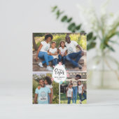 Osterfamilie Name 3 Foto Collage Blumeneier Niedli Postkarte (Stehend Vorderseite)