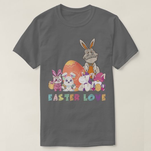 Osterfamilien Matching Bunny Unicorn Cat Dinosaur T-Shirt (Design vorne)