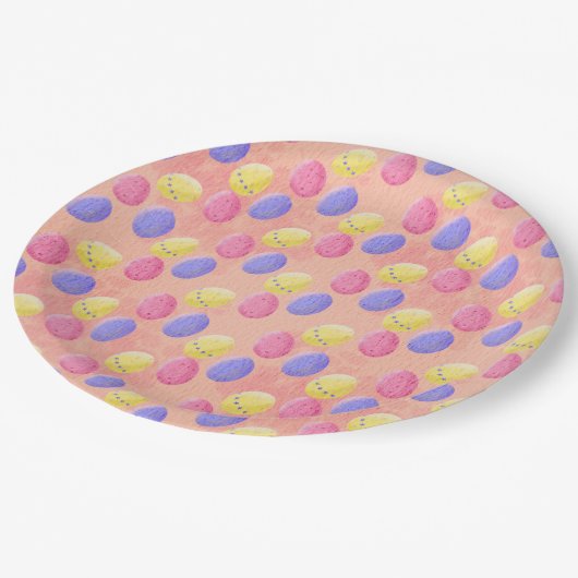 Osterfarbeier Pappteller (Schrägansicht)