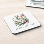 Osterfarben Bunny & Blume Getränkeuntersetzer (Linke Seite)