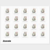 Osterfarben Bunny & Blume Quadratischer Aufkleber (Blatt)