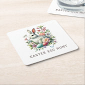 Osterfarben Bunny & Blume Rechteckiger Pappuntersetzer (angewinkelt)
