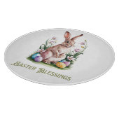 Osterfarben Bunny & Blume Schneidebrett (Ecke)