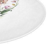 Osterfarben Bunny & Blume Schneidebrett (Ecke)