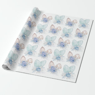 Osterfarben Bunny Ohren Blumenstrauß Geschenkpapier