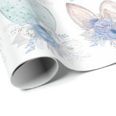 Osterfarben Bunny Ohren Blumenstrauß Geschenkpapier (Rolleneckpunkt)