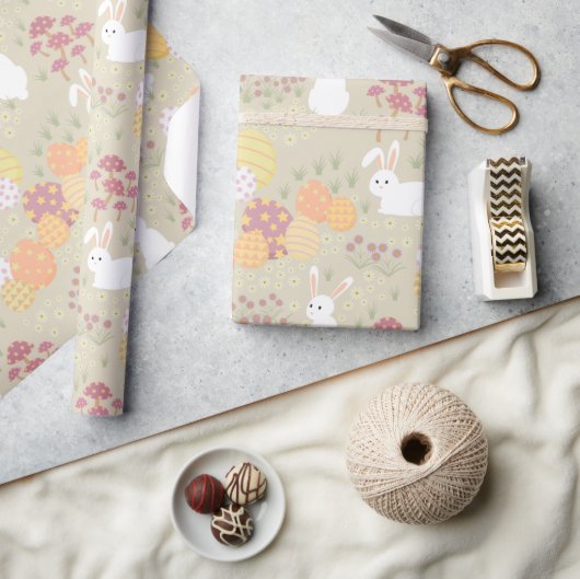 Osterfarben, Eier und Blume Pastellfarben Geschenkpapier (Kunsthandwerk)