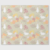 Osterfarben, Eier und Blume Pastellfarben Geschenkpapier (Flach)