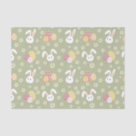 Osterfarben, Eier und Blume Pastellfarben Seidenpapier (Vorderseite)